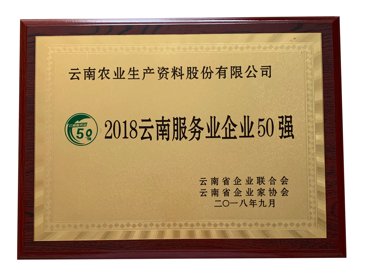 2018年云南省服務業企業50強